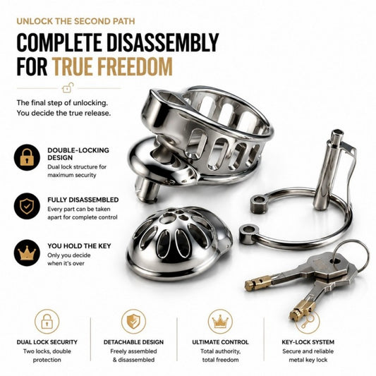 Stainless Steel Dual-Lock Chastity Cage