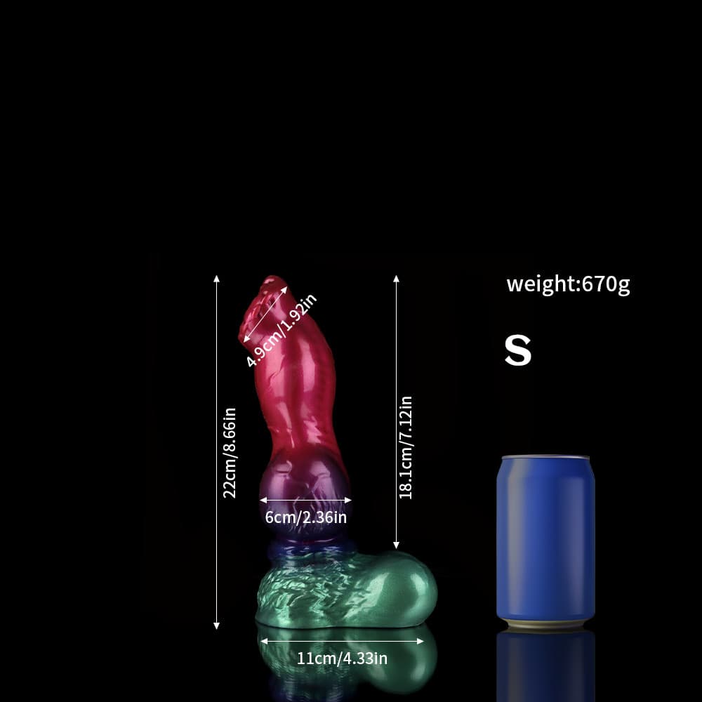 Dildo de fantasía con degradado morado y verde de Gun Dog - Dildo anudado