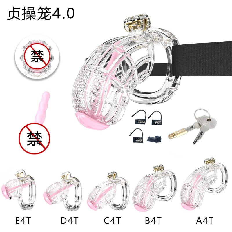 Honeycomb Obedient Chastity Cage – Lightweight Resin, 5 Ring Sizes, Built-in Lock & Strap-Designed Rings