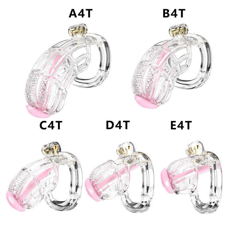 Honeycomb Obedient Chastity Cage – Lightweight Resin, 5 Ring Sizes, Built-in Lock & Strap-Designed Rings