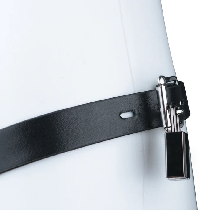 Metal Shell Invisible Chastity Cage with Locking Belt