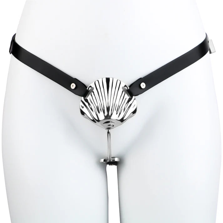 Metal Shell Invisible Chastity Cage with Locking Belt