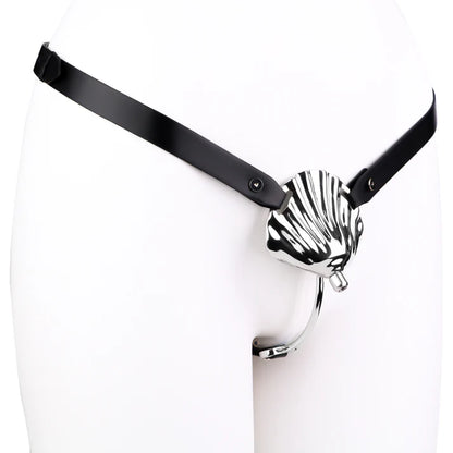 Metal Shell Invisible Chastity Cage with Locking Belt