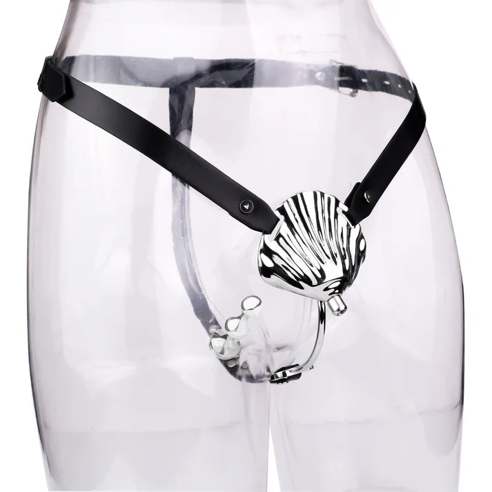 Metal Shell Invisible Chastity Cage with Locking Belt