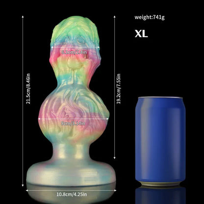 Skeleton Hand Gradient Butt Plug – Pink & Green Bone Grip Edition