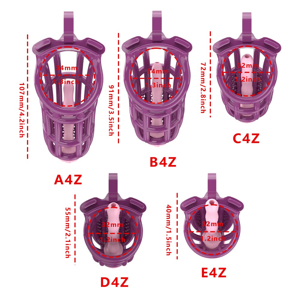 Honeycomb Obedient Chastity Cage – Lightweight Resin, 5 Ring Sizes, Built-in Lock & Strap-Designed Rings