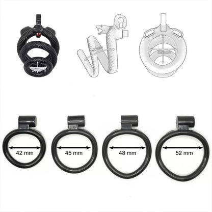 Snake-Shaped Resin Chastity Cage – Spiral Wrap Design | Lightweight, Breathable & Secure Fit