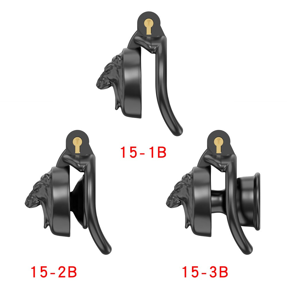 WolfHead Roar– 3D Printed Chastity Lock with Negative Pole Cup Holder