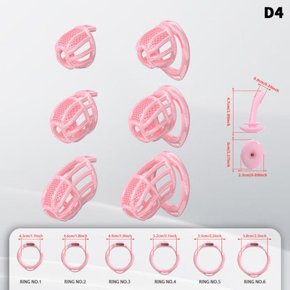 Honeycomb Mesh Adjustable Chastity Cage with Harness Strap (D4)