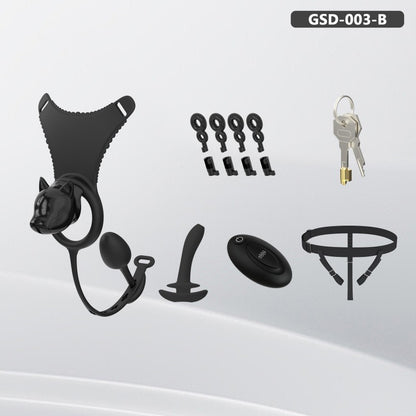 Puppy Head Chastity Cage Set with Underwear & Plug-GSD Series