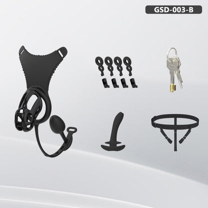 Upgraded Cobra Chastity Cage With Underwear & Plug – Complete Locked Set GSD Series