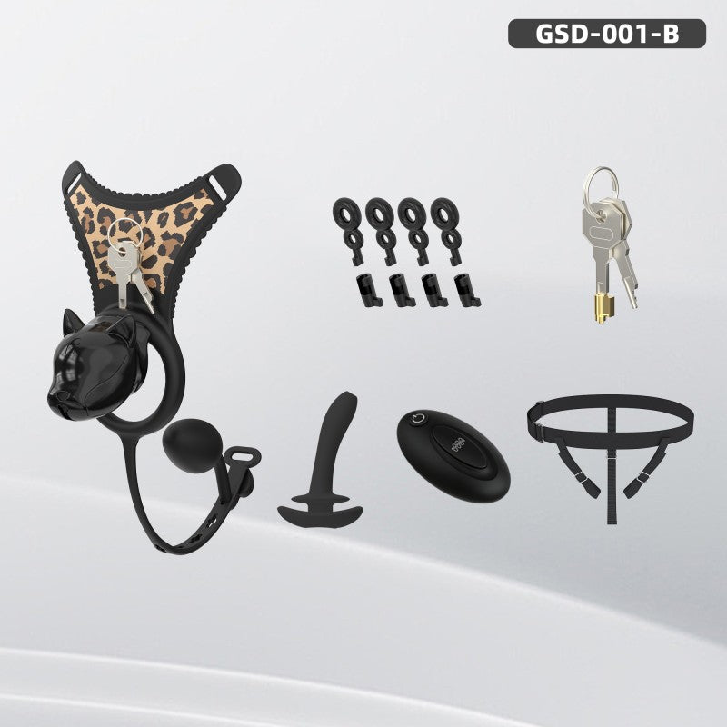 Puppy Head Chastity Cage Set with Underwear & Plug-GSD Series