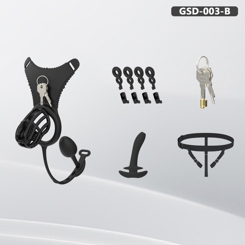 Modular Silicone Chastity Cage System | Remote-Controlled Vibration & Adjustable Fit GSD D4