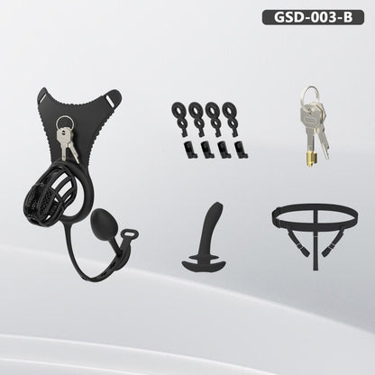 Modular Silicone Chastity Cage System | Remote-Controlled Vibration & Adjustable Fit GSD D4