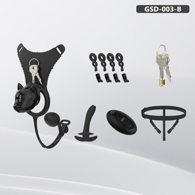 Puppy Head Chastity Cage Set with Underwear & Plug-GSD Series