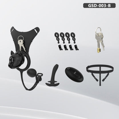Puppy Head Chastity Cage Set with Underwear & Plug-GSD Series