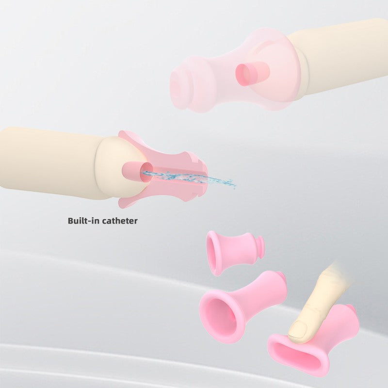 Sectional and opening illustrations of a Pink Gen 2 recessed insert with the raised hollow inner tube visible.