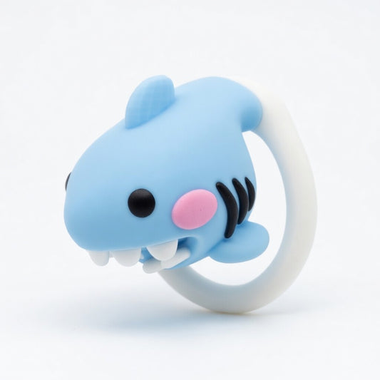 cute shark chastity cage back view silicone male chastity device