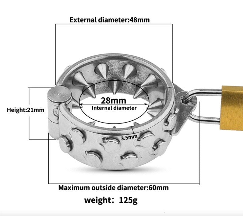 Dilatador de bolas con pinchos de acero inoxidable | Colgante de TCC con peso para el escroto para hombres