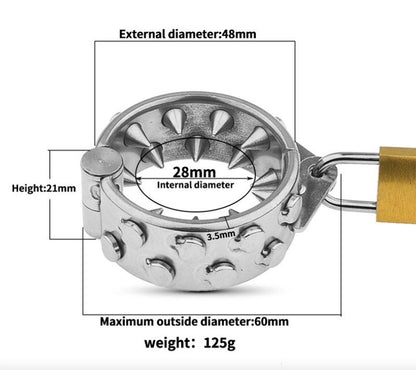 Dilatador de bolas con pinchos de acero inoxidable | Colgante de TCC con peso para el escroto para hombres
