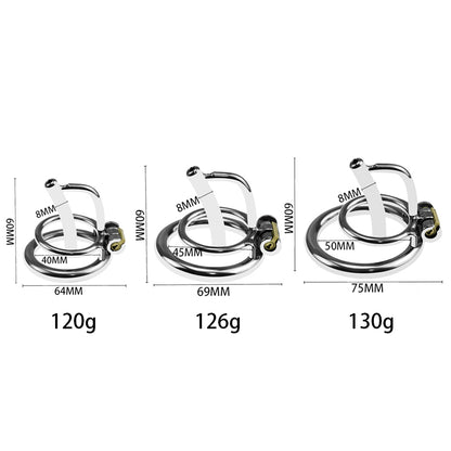 Metal Chastity Cage – Minimal Design with Urethral Tube