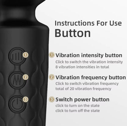 Chastity Vibrator Magic Wand – 8 Speeds, 20 Patterns, Waterproof & Rechargeable