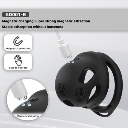 Electric Silicone Chastity Cage with Remote Control, Vibrating Plug & Harness