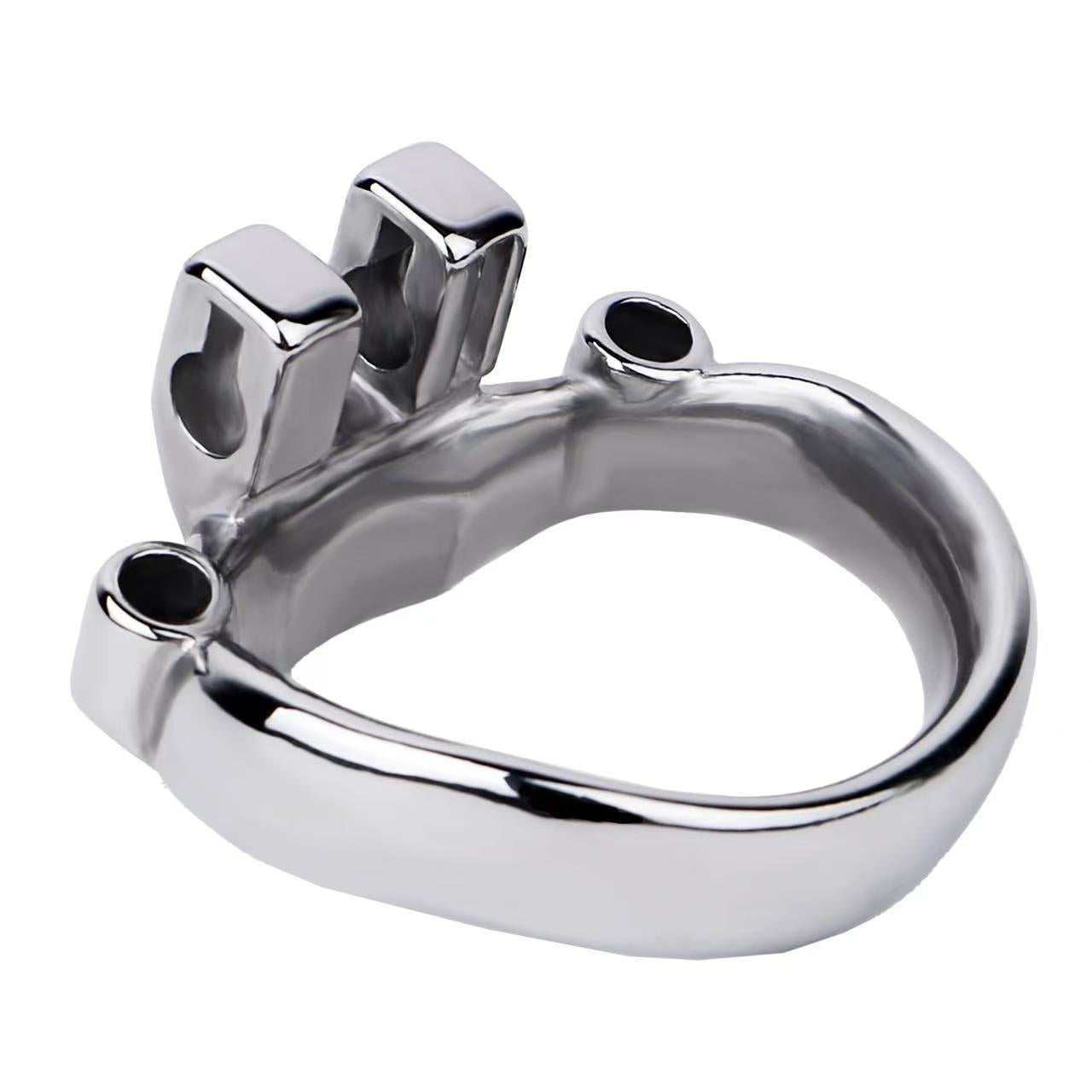 Metal Male Chastity Cage with Interchangeable Ring Attachments