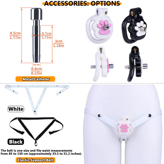 Aesthetic Neko Cat Paw Flat Chastity Cage – Playful Anime-Inspired Design
