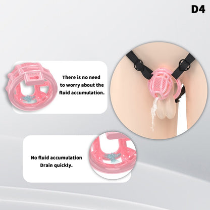 Honeycomb Mesh Adjustable Chastity Cage with Harness Strap (D4)