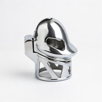No Ball Ring Chastity Cage – Stainless Steel Lock, 9 Size Glans Fit, Discreet Wear