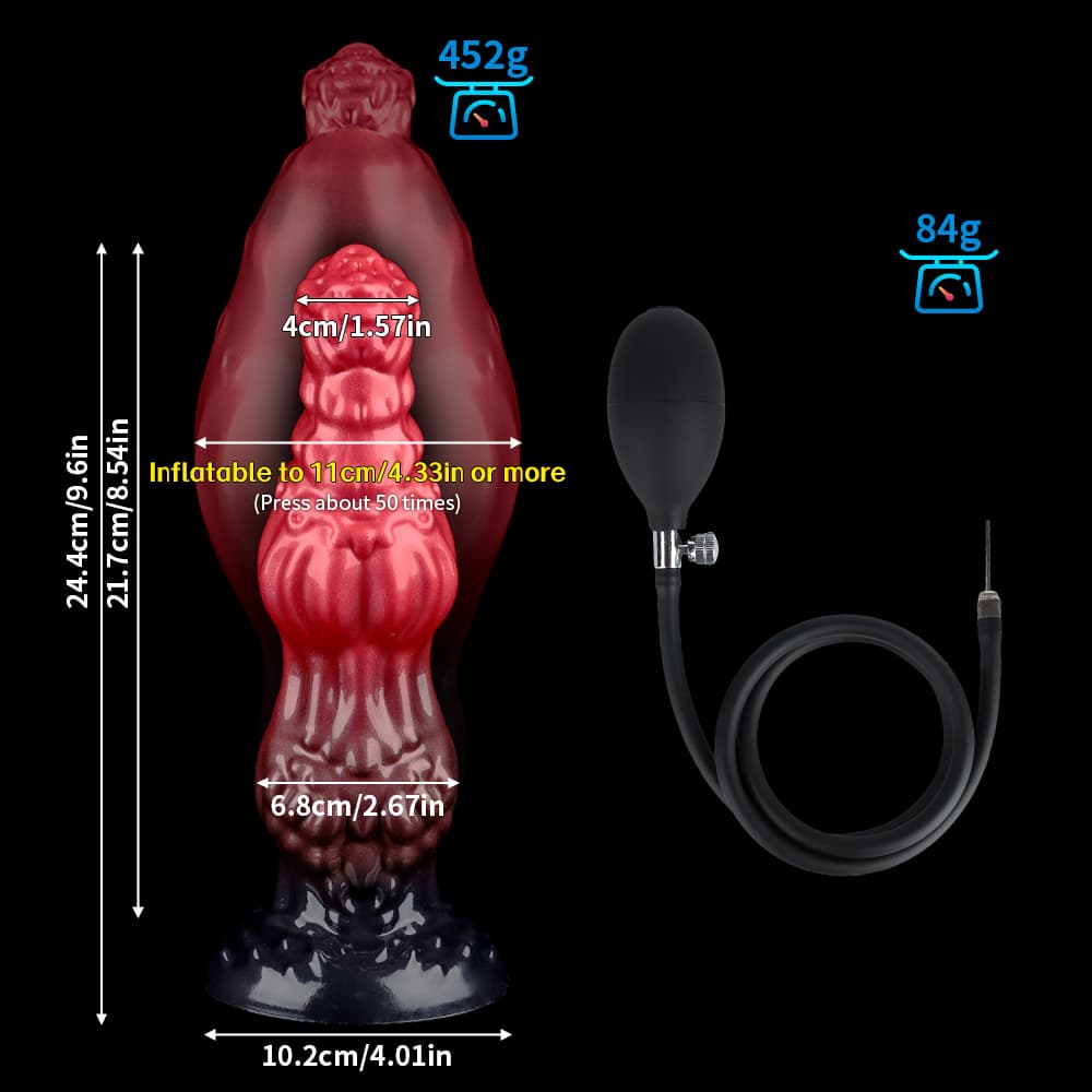 Red Black Dog Inflatable Dildo