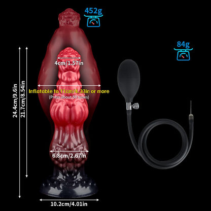 Red Black Dog Inflatable Dildo