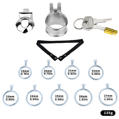 No Ball Ring Chastity Cage 2.0 Stainless Steel Glans Locking Male Chastity Device for Long-Term Comfortable Wear