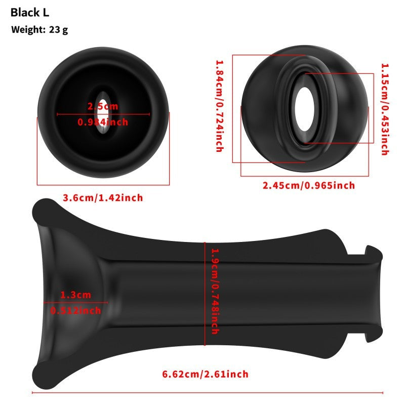Black L insert dimension diagram with 66.2 mm overall length, end views and sectional profile.