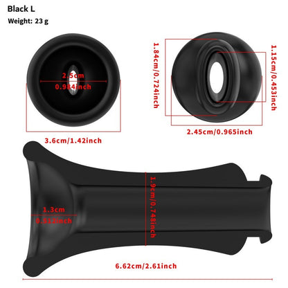 Black L insert dimension diagram with 66.2 mm overall length, end views and sectional profile.