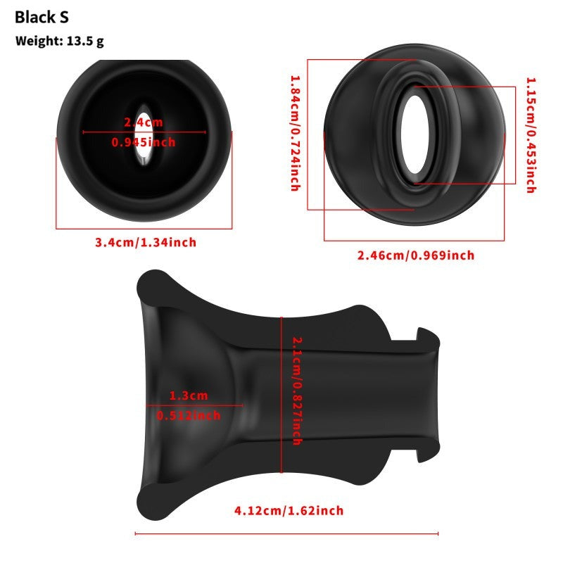 Black S insert dimension diagram with 41.2 mm overall length, end views and sectional profile.