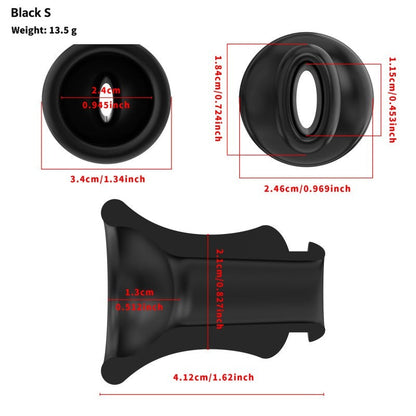 Black S insert dimension diagram with 41.2 mm overall length, end views and sectional profile.