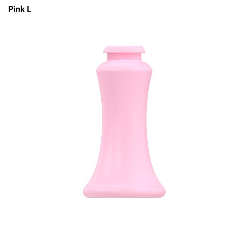 Pink long L inverted guide insert with a flared base.