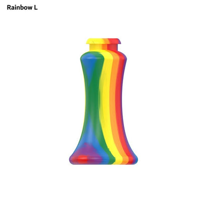 Rainbow long L inverted guide insert with multicolor stripes.