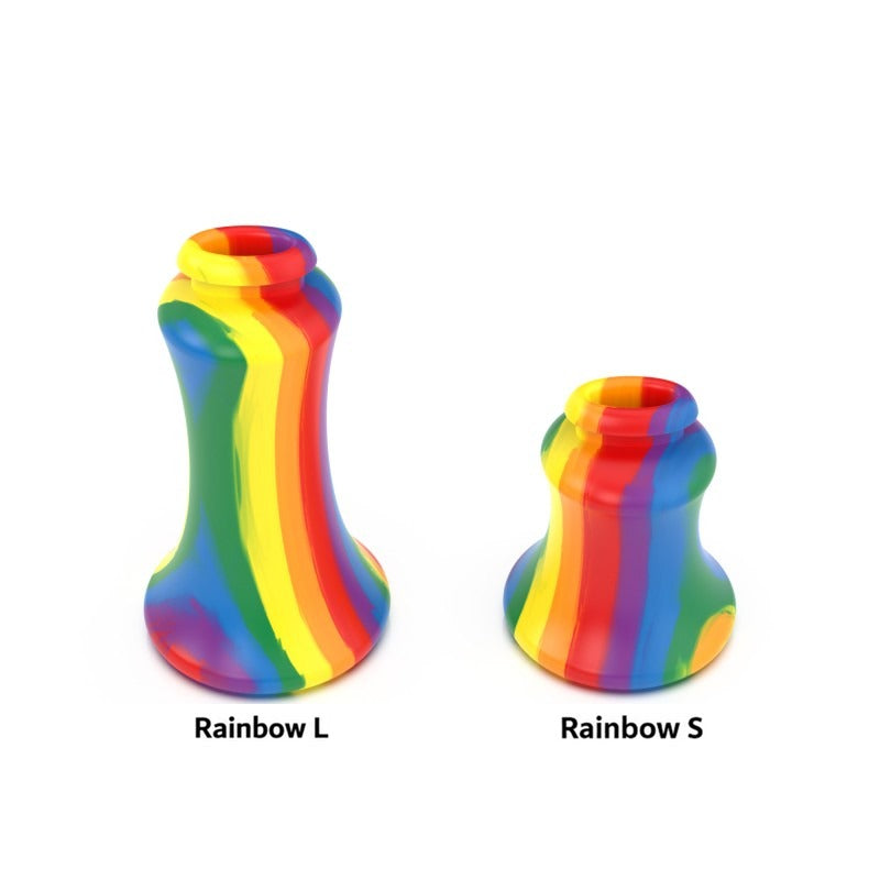 Angled view of Rainbow S and L recessed guide inserts with hollow openings.