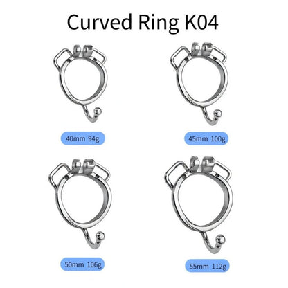 Base Rings for Chastity Cage (With Ears & Hook) – Fits Internal Side Slide Lock System Only (K03 / K04 / K04A)
