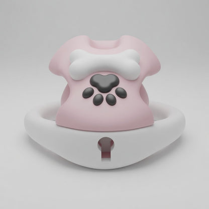 Cute Pink Paw Bone Chastity Cage for Men | Kawaii Pet Play Lock Device