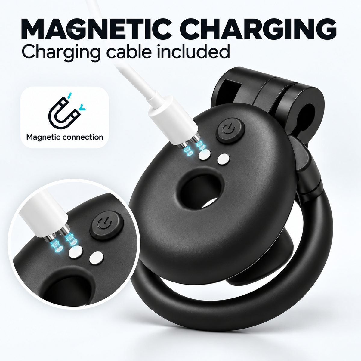 App-Controlled Vibrating Chastity Cage – Inverted Flat