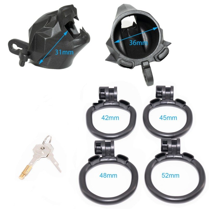 SIZE of Leopard King Chastity Lock highlighting lightweight and stylish leopard print