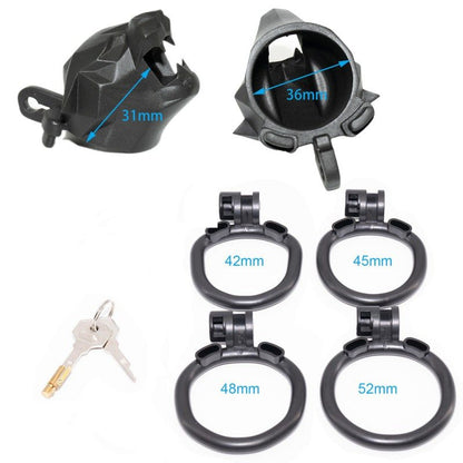 SIZE of Leopard King Chastity Lock highlighting lightweight and stylish leopard print