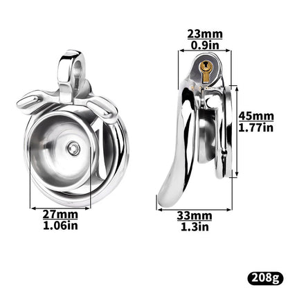 Most Secure Inverted Chastity Device – Stainless Steel Flat Cage Design