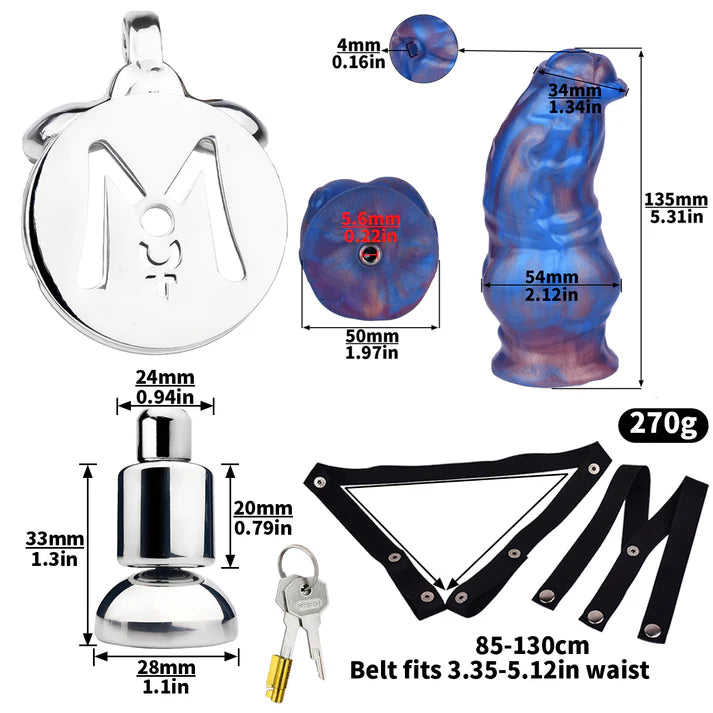 Monster Dildo Chastity Cage