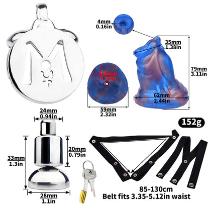 Monster Dildo Chastity Cage