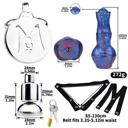 Monster Dildo Chastity Cage